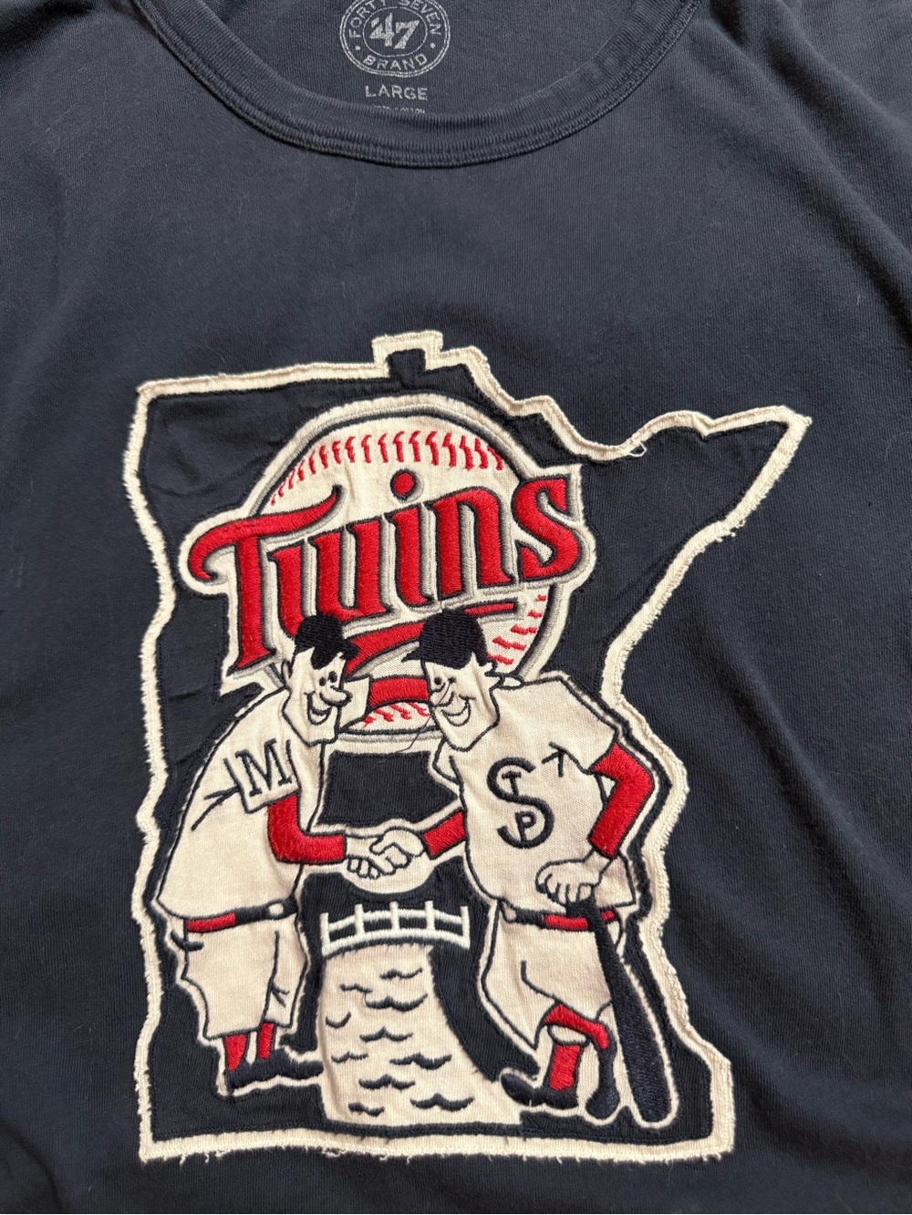 Vintage ‘47 Brand Minnesota Twins Navy Appliqué Graphic Tee Sz L